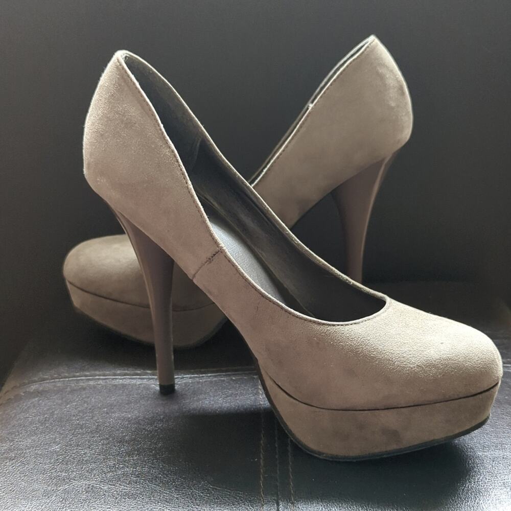 Mossimo Taupe Faux Suede Stiletto Heels